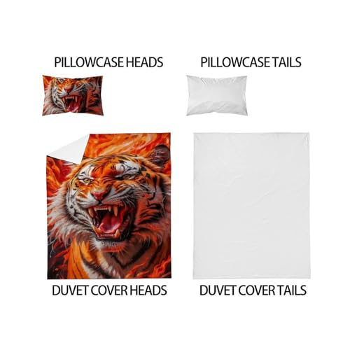 Housse de couette 135x200cm avec impression 3D animaux en microfibre ultra douce