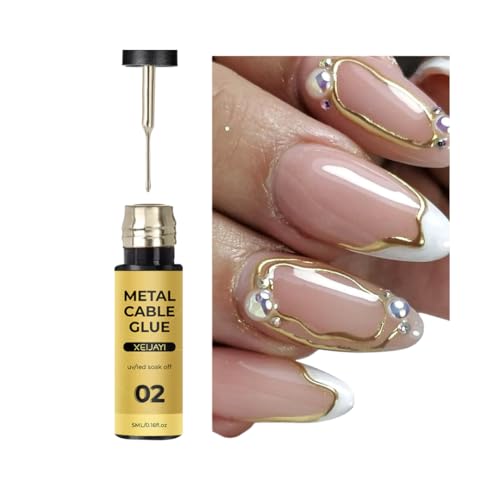 IMGDD Gold Metallic Nail Art Gel Liner Nail Polish Chrome Mirror Effect Gel Nail Polish for French Manicure Salon Home DIY Painted Drawing Painting Nail Paint Design