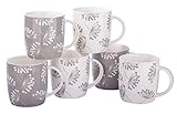 spode porzellan england Kaffee-/Tee Becherset 6-teilig aus hochwertigem Fine China Porzellan / Inhalt ca. 350 ml / leicht bauchige Form