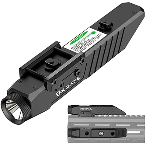 TOUGHSOUL Tactical Flashlight 1450 Lumen Picatinny Rail MLOK Mounted with Momentary Strobe Function Rifle Flashlight (Picatinny+Mlok) Cover