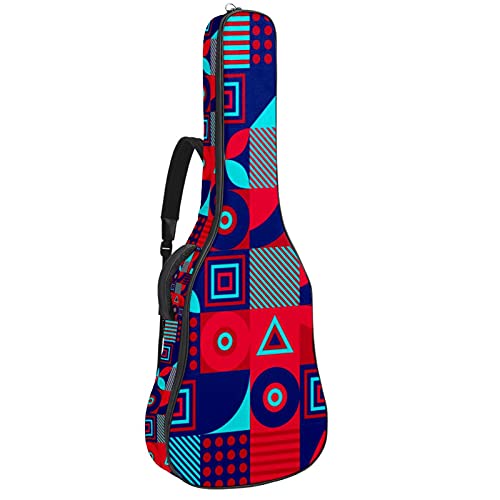 Housse de guitare 106 cm avec motif géométrique coloré et bandoulière