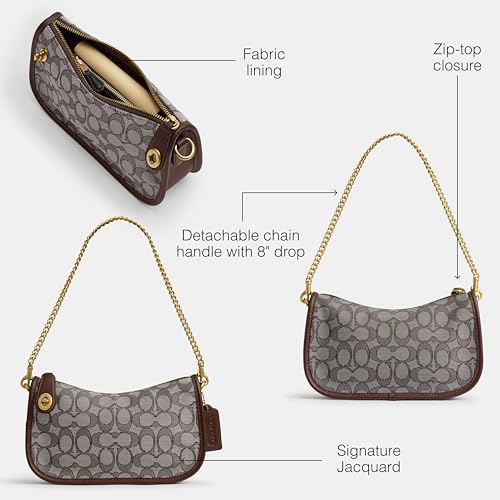 Coach Swinger Bag in Signature Jacquard, B4/Oak Maple3