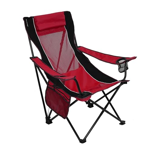 Kijaro Sling Folding Camping Chair - Enjoy the Outdoors in this Outdoor Chair with a Built-In Cup Holders and Side Organizer - Includes a Detachable Pillow – Red Rock Canyon