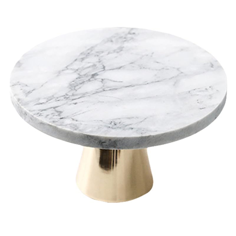 Cabilock Marble Cake Stand Round Dessert Display Tray 7.87X7.87X4.33In Cupcake Display Stand for Weddings Parties Bakery and Home