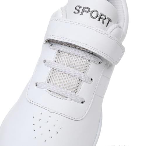 AOQUNFS Girls/Women White Cheerleading Dance Shoes Athletic Training Tennis Comfortable Youth Competition Cheer Sneakers3