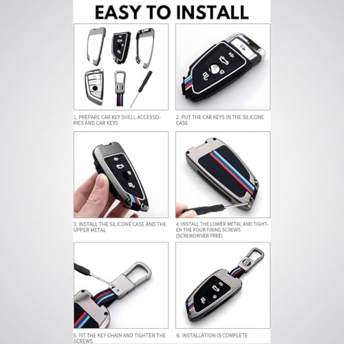 Image of TechSrmaji Metal Key Cover Compatible with Mahindra Scorpio N | 3XO | Thar Roxx 3| XUV 300 | 700 | Bolero | TUV 300 3 Button Flip Metal Silicone Key Cover Mahindra Car