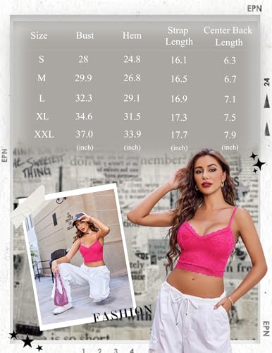 Image of Avidlove Lace Bralette for Women Spaghetti Strap Tank Top V Neck Slim Basic Camisoles