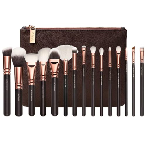 Cosmetics makeup Brush Tool Rose Golden SET OF 15 (Pack of 15) Colour may very (pack 15)-image-33