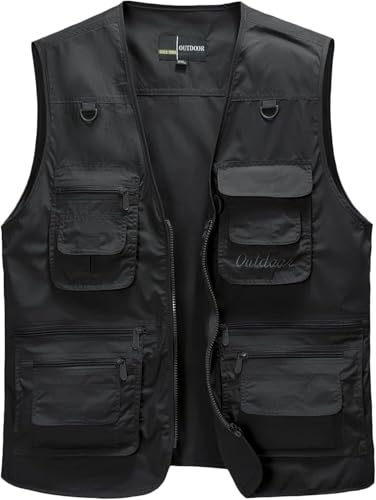 CwccLSH Multifuncional Chaleco multibolsillo for Hombre, Top sin Mangas, Pesca al Aire Libre, Camping, Chaleco de Senderismo de Viaje múltiple