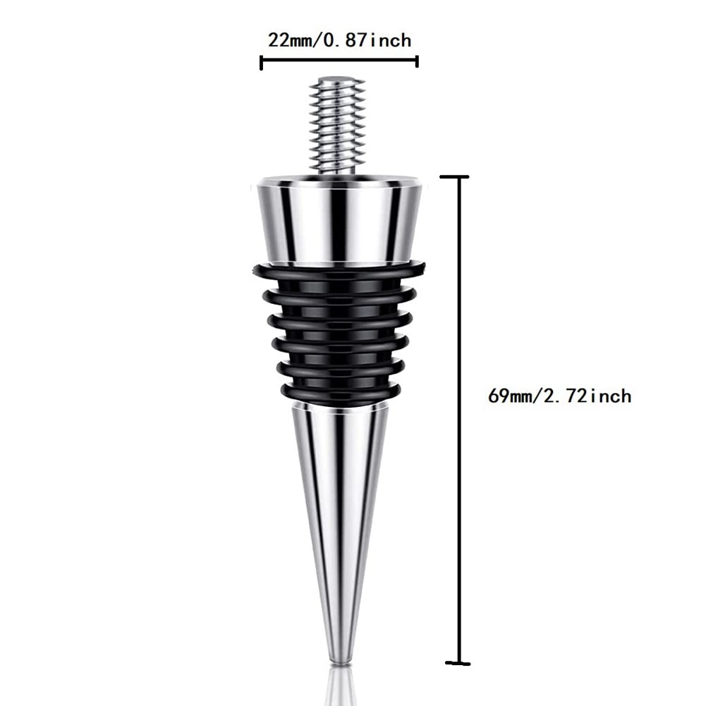 Juego de 6 tapones de botella de metal, vacíos, de aleación de zinc, reutilizables, salvavidas, corcho, tapón de botella