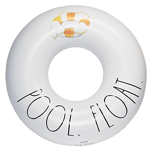 Rae Dunn Ring Float by CocoNut Float - Pool Float Theme - Adult Size Large 48 Inch Inflatable Raft & Durable Water Inner Tube - Stable Ride-On for Summer Parties & Swim Events