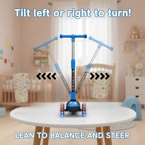 Image of Crackles Foldable Kick Scooter for Kids with LED Light Wheels | Skating Cycle Style Scooter with Adjustable Handle & Foldable Design Lightweight Ride-On Toy for Boys & Girls Outdoor Toy