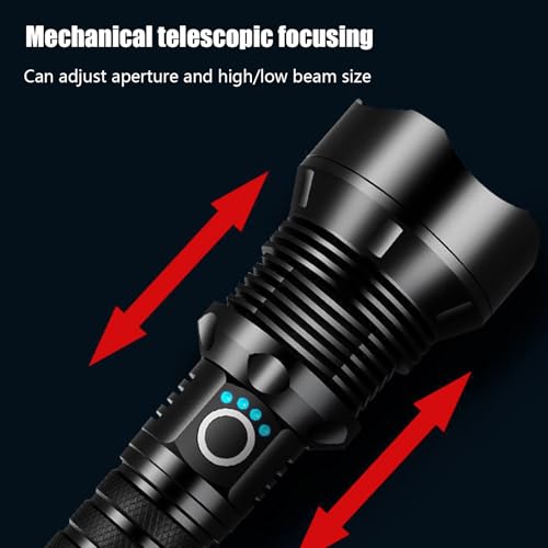 Lampe de poche puissante LED zoomable rechargeable USB - 6