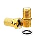 4 Paare Vergoldet F-Stecker Set - 8x7mm F-Stecker & 4xSAT Adapter Verbinder F-Buchse auf Koax Stecker Verbinder Koaxialkabel verlängern, Breite Mutter mit Gummidichtung für Sat Kabel BK Anlagen