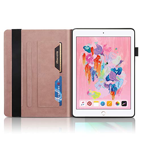 Succtop iPad 5th/6th Generation Case PU Leather Flip Wallet Cover Auto Sleep/Wake Function Smart Protective Cover for Apple iPad 2017/2018 9.7 Inch/iPad Pro 9.7"/iPad Air/iPad Air 2 Rose Gold - Image 3