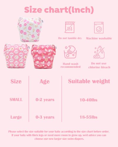 Image of ALVABABY Swim Diapers 3pcs Baby Toddler Snap One Size Reusable Adjustable Baby Boys' Swim Diapers for Swimming Lessons 3SWY75