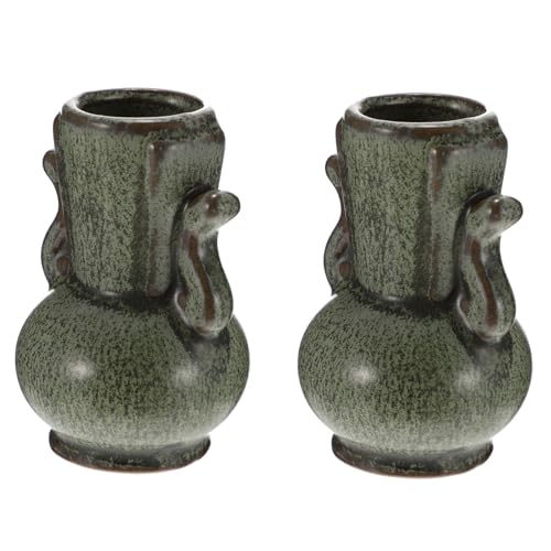 UTHCLO 2個 ミニチュア陶磁器花瓶 デスクトップ用 インテリア装飾 花容器 多用途 小型 おしゃれな家用花器