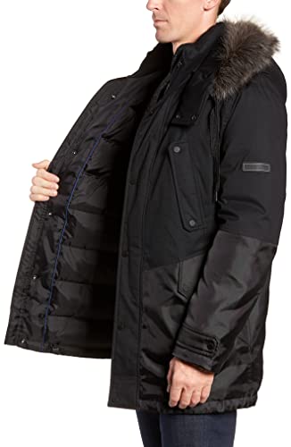 Image of Andrew Marc Men's Maxfield Mid Length Down Jacket With Removable Hood