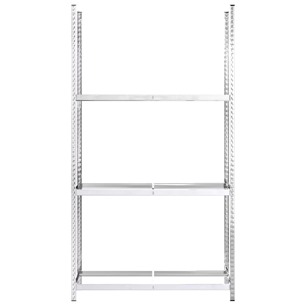 Hothingwell Stalowy bagażnik na opony 3 poziomy 110 x 40 x 200 cm, 3 szt. stojak na opony do garażu, wytrzymała półka o dużej nośności i poziomach regulacji wysokości