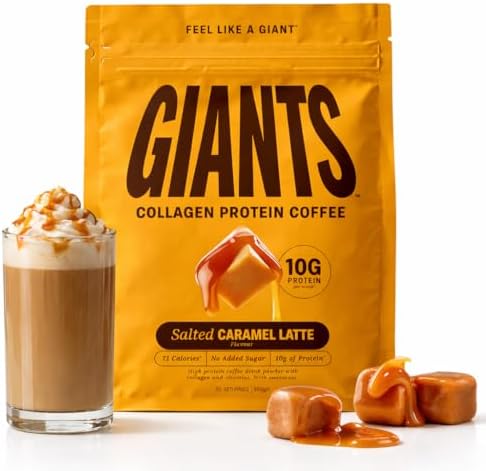 Giants Collagen Coffee - Salted Caramel-Protein Coffee with Colla...