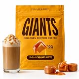 Giants Collagen Protein Coffee – Smooth Tasting, Healthy Morning Drink, Collagen Coffee,Lion’s Mane (Hericium erinaceus) Fruiting Body Extract, Source of Strong Protein (Salted Caramel)