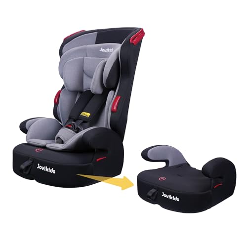 Jovikids Tammy 3in1 Highback Booster Car Seat (Group 1/2/3 9M-12Y) Convertible to Booster Seat Forward-Facing Seat w/Adjustable Headrest 5-point Harness and 3-Point Seat Belt Baby Travel Carseat