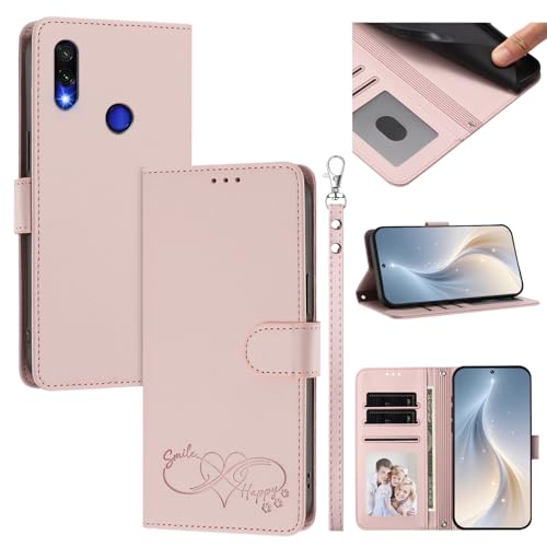 �X�}�z�P�[�X �Ή��@�� for Redmi Note 7 (Pro) 4G / Note 7S 4G �X�}�z�P�[�X�y�J�[�h�E�������[�X���b�g�t�� �E�H���b�g�f�U�C�� �t���b�v�X�^���h �����h�~�@�\�zPink