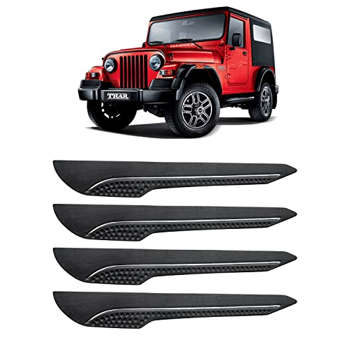 Image of AOSIS-Car Bumper Protector /Bumper Guard for Mahindra Thar with Single Chrome Stripe (4-Pcs)