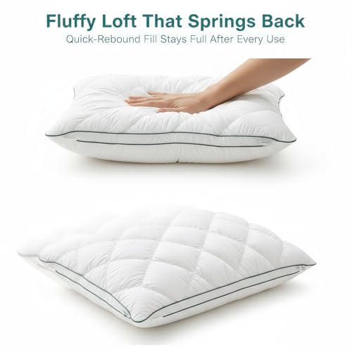 Almohada de Algodón para Cama Blanca Equilibrada miniatura 4