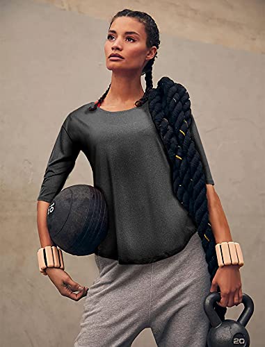COOTRY Sportshirt voor dames met mesh mesh naden sportshirt losse functioneel shirt bovenstuk ademend casual yoga gym loopshirt - Image 5
