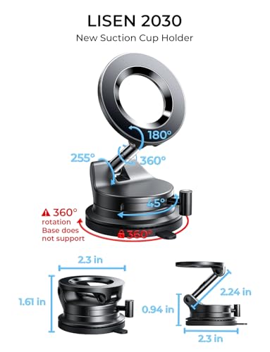 LISEN 2-Pack Magnetic MagSafe Car Mount with 89 LBS Suction Grip — view 9