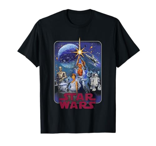 T-shirt Star Wars avec design artistique d'affiche de film rétro