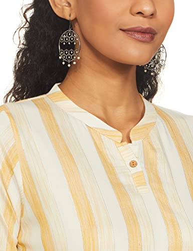 Image of Shiv Textiles Women's Cotton Regular Fit Fashion Kurti (Nikall Yellow M)