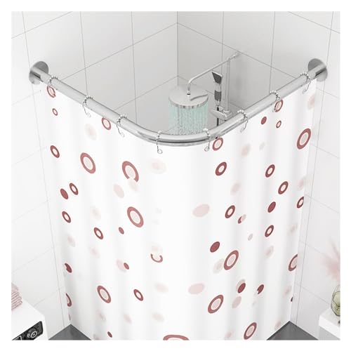 Barre de douche d'angle en L 110-140x100-140 cm en métal noir