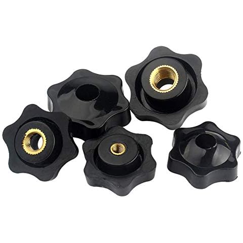 LLFWJ Knurled Thumb Nuts,Thumbwheel Lock Nut Adapter,5PCS M5 M6 M8 M10 Plum Bakelite Hand Tighten Nut Handle Thread Star Nut Mechanical Thumb Nuts Clamping Knob Manual Nuts-M6 32mm Cover