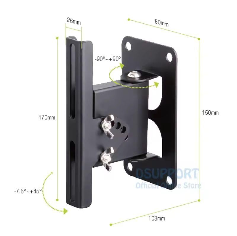 Image of Audiovan Heavy Duty GU40 Universal Surround Speaker Wall Mount Bracket Rotating Speaker Hanger Loading 40kgs
