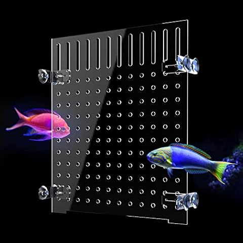 Cuyacili Aquarium Trennwand Fisch Tank Teiler Acryl Aquarium Teiler Kit mit 8 Saugnäpfen Zubehör Fischseparator Transparente Platte Isolation Board Aquarienabscheider 25 * 30 cm Cover
