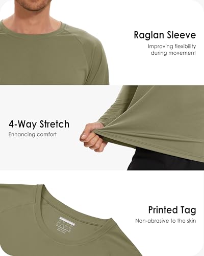 Image of Boladeci Men's UPF 50+ Sun Protection UV SPF Shirts Long Sleeve Lightweight Quick Dry Swim T-Shirts Rash Guard