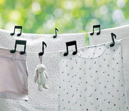 Toniry Music Note Shape Mini Clip Musiclips Multi Purpose Cloth Pegs Plastic Cloth Clips Drying Food Clothes Sealing Clips - (Black)