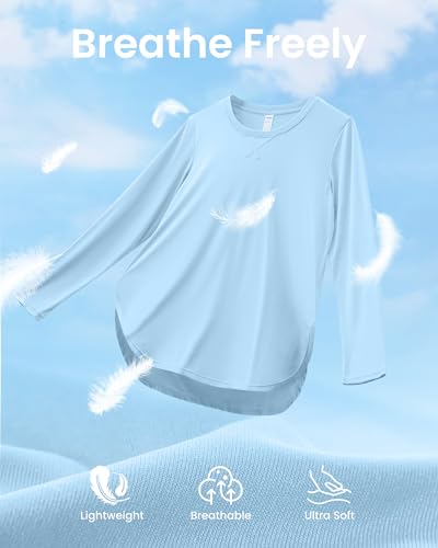 Image of G4Free Lightbreeze Womens UPF 50+ Long Sleeve Workout Tops Quick Dry UV Sun Shirt Running Gym Hiking Yoga Casual Lightweight