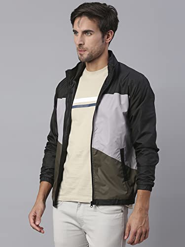 Image of Dennis Lingo Polyester Regular Fit Full Sleeves Men's Color Block Shell Jacket with 2 Pockets - Lightweight Casual Winterwear for Men