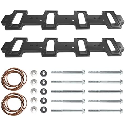 YIUIY Compatible with LS Cathedral Port Cylinder Head to LS3 LSA ZL1 CTS-V Rectangle Port Intake Manifold Adapter Black Cover