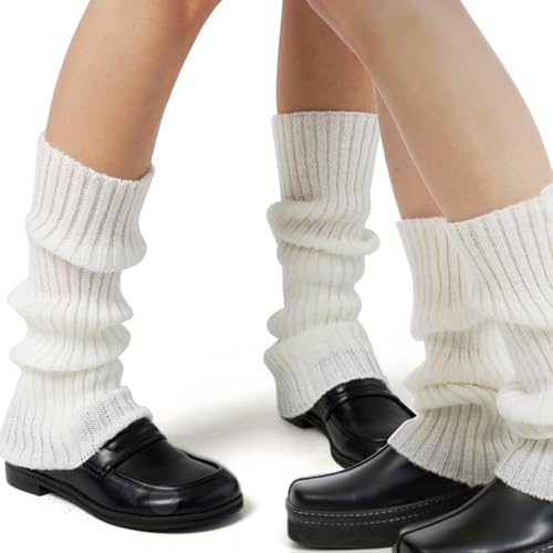 Ribbed Knitted Leg Warmers for Women Girls 80s Retro Winter Short Slouch Knee High Leg Socks For Yoga Ballet Dance