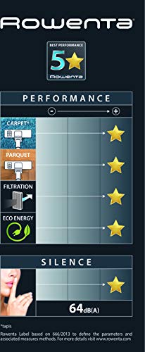 Rowenta Silence Force Parquet Aspirateur Avec Sac Silencieux Performant Capacité XL 4,5 L Accessoires Pour La Maison RO7747EA, Blanc/Bleu
