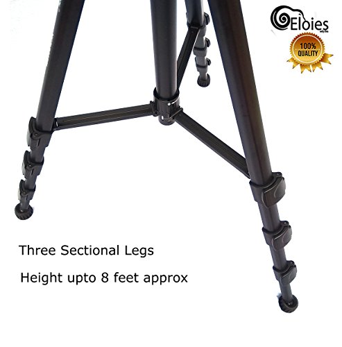 Image of Eloies Simpex VCT-988RM Professional Heavy Duty Video Tripod | Portable Lightweight Aluminum Tripod with 360 Degree Ball Head | Carry Bag Included (Black)