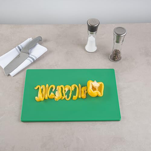 Restaurantware Chef 101 Tabla de cortar rectangular de plástico verde de 45.72 cm x 30.48 cm x 1.27 cm, resistente a rayones, apta para lavavajillas, antideslizante miniatura 6