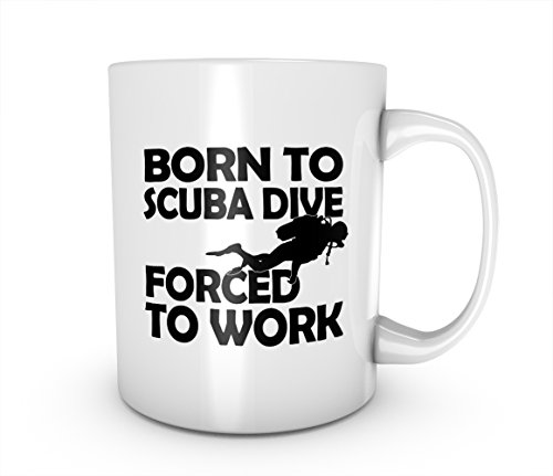 RiotBunny Born To Scuba Dive Forced To Work Hobby Sea Diving Taza de cerámica Café Té Mug