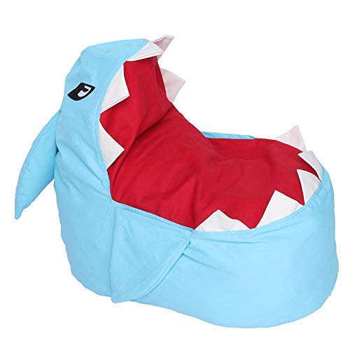 Zerodis Extra Große Sitzsack Hai Stofftier Lagerung Sitzsack Stühle Weichem Plüschtier Organizer Flauschigen Liege Sofa für Kinder Erwachsene Sitzen und Schlafen (Blau)