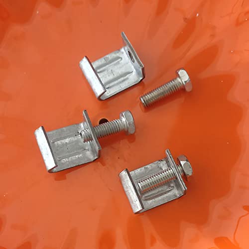 Ginyrerd 10Pcs Galvanized Steel M8 Clamp G Clamp Duct Flange Clip For Rectangular Tube Connection,Silver #TOP3