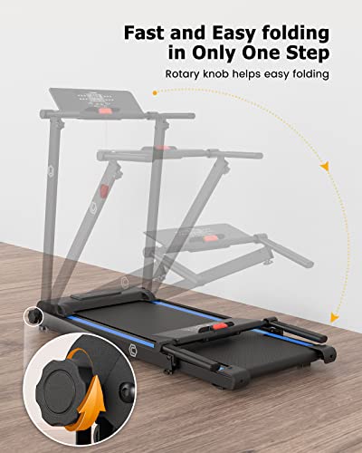Image of UREVO Treadmill with Standing Desk Workstation, Walking Pad Treadmills for Home Office, Under Desk Compact Design Treadmill with HIIT Programs, Remote Control, LED Display